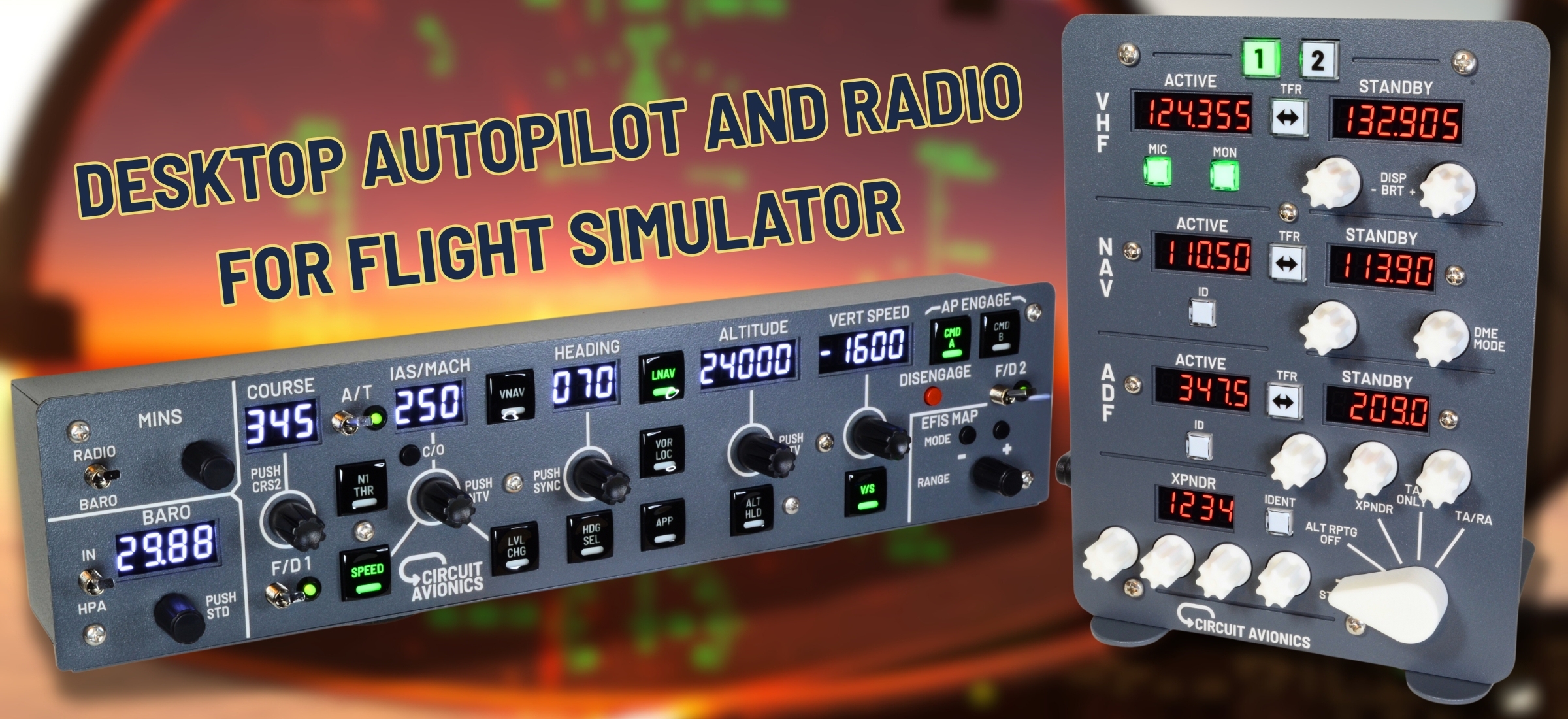 DESKTOP RADIO AND AUTOPILOT FOR FLIGHT SIMULATOR