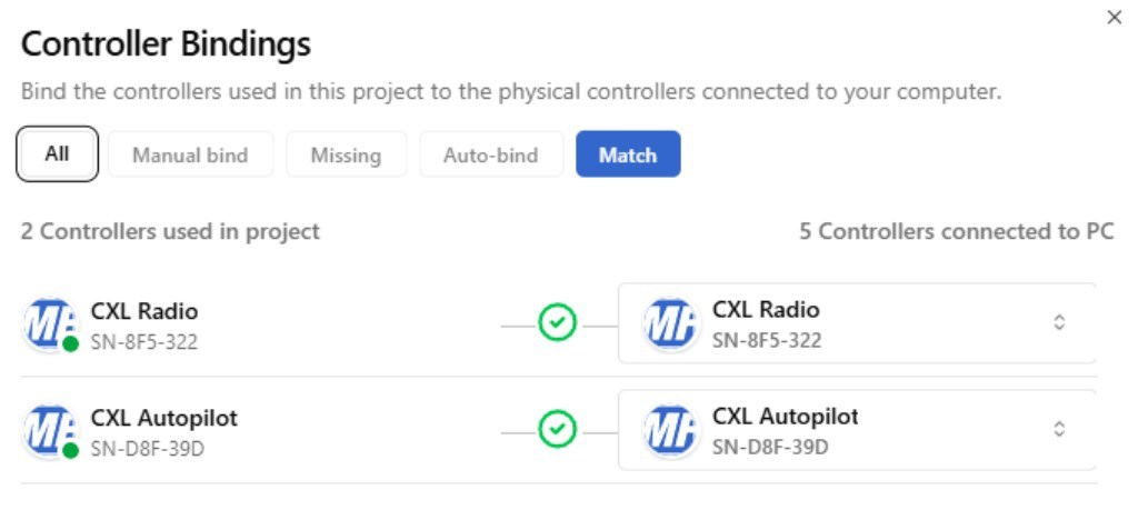 MobiFlight 11 Controller Bindings
