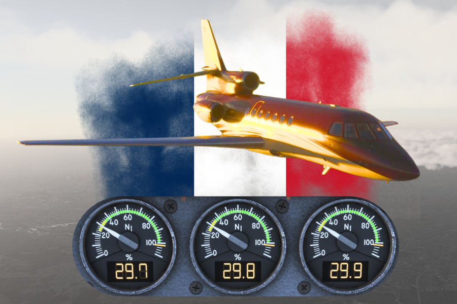 Contrail Dassault Falcon 50